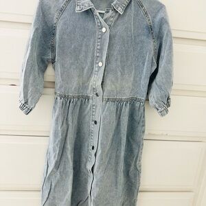 Denim knee length dress